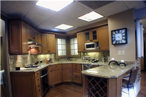 Kitchen Granite Countertop, Design, Giallo Santa Cecilia Yellow Granite Kitchen Design