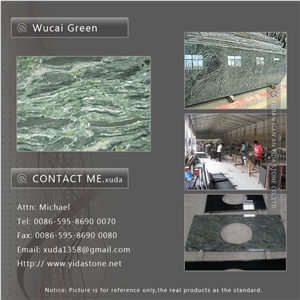 Wucai Green Granite Slabs & Tiles, China Green Granite Wucai Green Granite Slabs & Tiles, China Green Granite