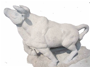 China Grey Granite Carved Bull/Animal Garden Landscape Sculptures