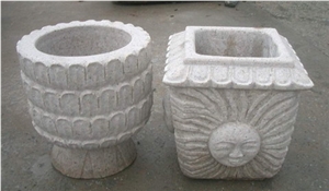 G682 Sunset Gold Yellow Seasame Granite Flowerpot for Garden Landscaping Planters,Exterior Flower Pots
