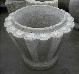 White Granite Flowerpot