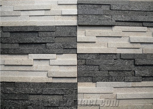 Black and White Quartzite Cultured Stone