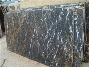 Black Gold Marble Slabs, Pakistan Black Marble