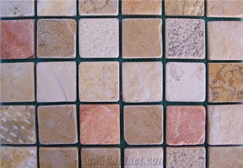Biblical Mosaics, Castel Rose Pink Limestone