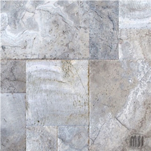 Silver Travertine Pattern, Turkey Grey Travertine Slabs & Tiles