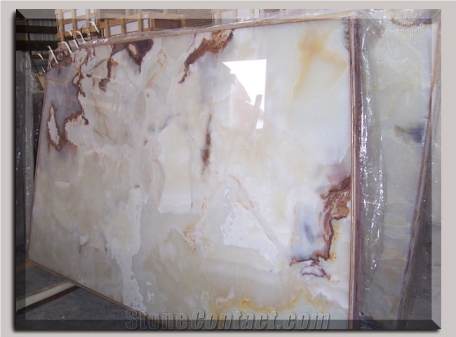 Persian White Snow Onyx Slab, Iran White Onyx