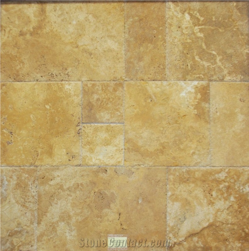 Byzantine Gold Travertine French Pattern