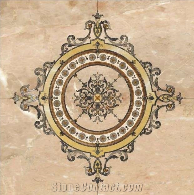 Water Jet Marble Circular Medallion