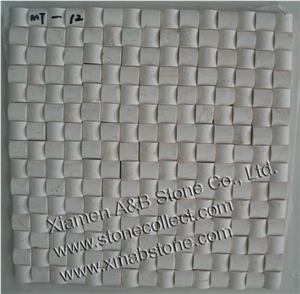 White Travertine Medium Mosaic MT-12 White Travertine Medium Mosaic MT-12