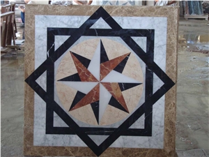 Waterjet Marble Mosaic Medallion Patchwork Pattern
