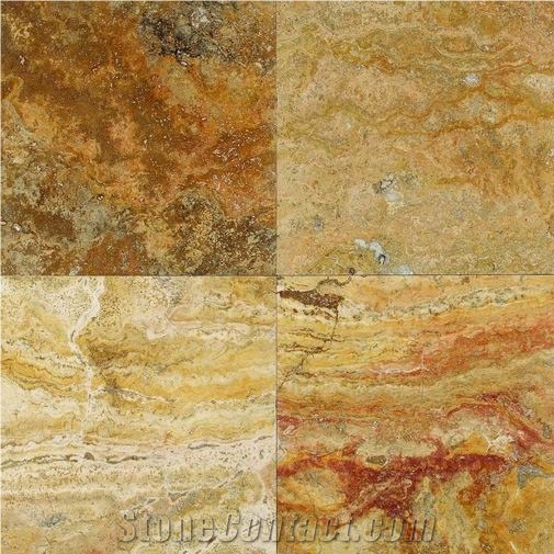 Scabas Travertine Slabs & Tiles, Turkey Yellow Travertine