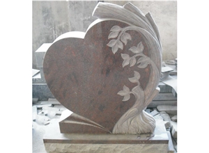 Red Granite Heart Tombstone Red Granite Heart Tombstone