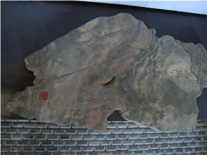 Stone Tea Tray, Green Granite Artifacts, Handcrafts