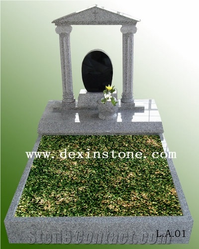 European Style Tombstone,Grey Granite Monument
