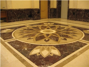 Crema Nova. Emperador Light. Rosso Levanto. Mosaic