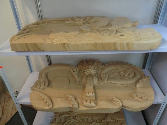 China Yellow Sandstone Embossment