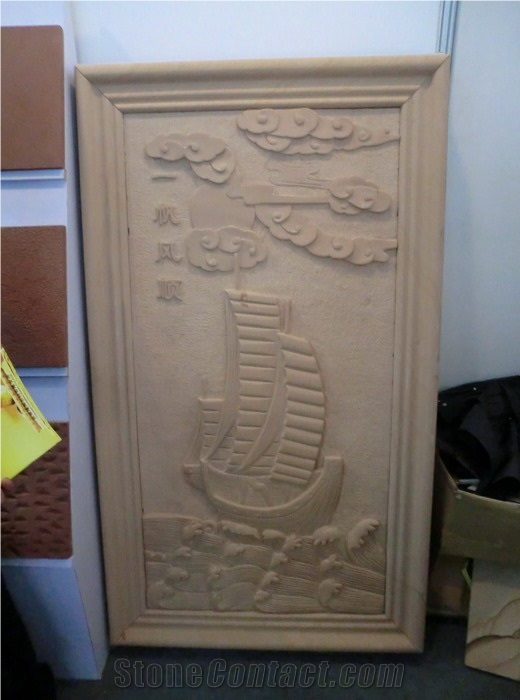China Yellow Sandstone Embossment