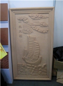 China Yellow Sandstone Embossment