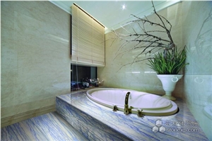 Azul Macauba Bath Design, Azul Macaubas Blue Quartzite Bath Design