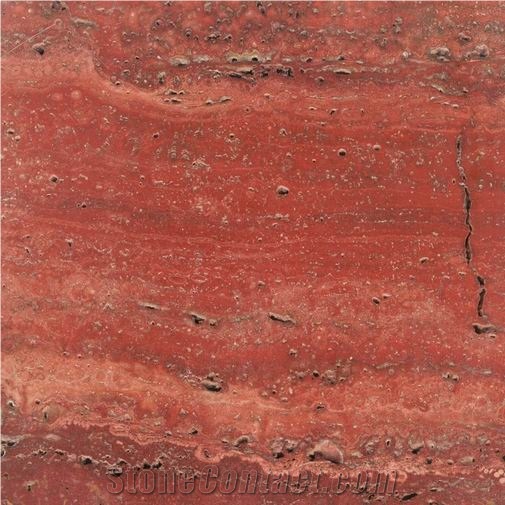 Red Travertine Vein Cut