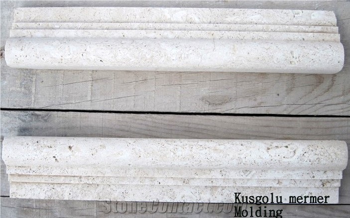 Ivory Travertine Molding K4, Beige Travertine Moldings & Borders