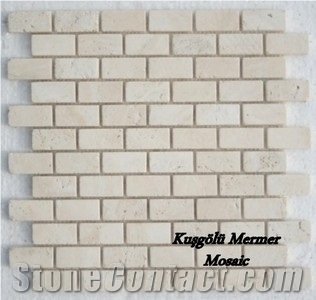 Ivory Travertine Mosaic K15, Beige Travertine Wall Mosaic