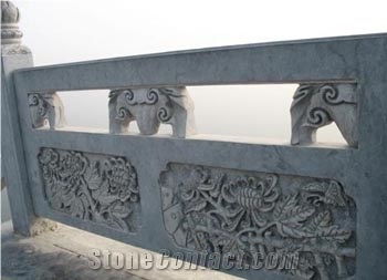 Blue Limestone Sculpture Fence