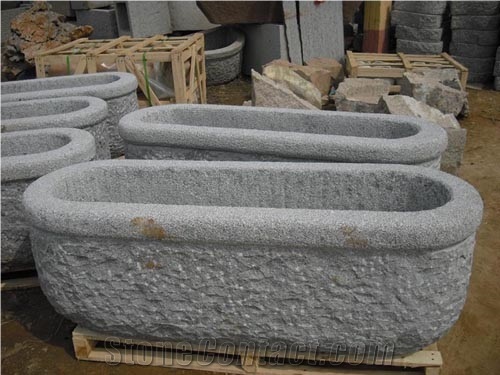 Grey Granite Planter Top, Grey Granite Planters