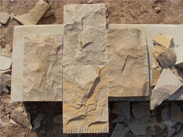 Natural Yellow Sandstone Mushroom Stone