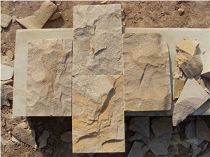 Natural Yellow Sandstone Mushroom Stone
