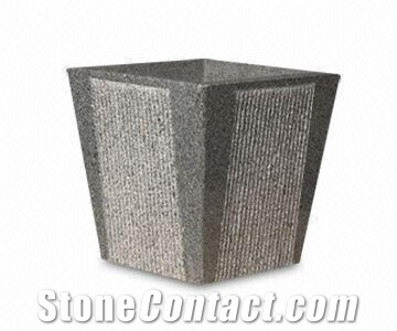 Grey Granite Flower Pot