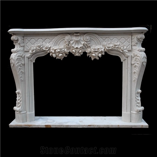 White Marble Fireplace Mantel