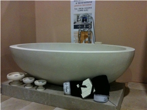 Lecce Stone Pietra Carparo Limestone Carved Bathtub - Vasca Simona