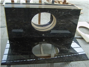 China Marquina Marble Bathroom Vanity Tops, Natural Stone Kitchen Custom Countertops with Sinks & Basins, Vanity Top