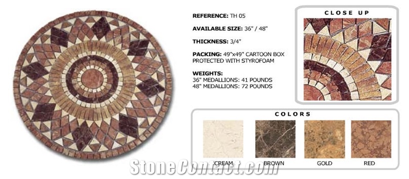 Tumbled Marble Mosaic Medallions