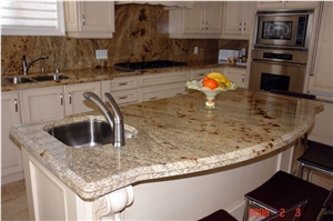 Juparana Dorado Granite Countertop Ridged Edges Juparana Dorado Granite Countertop Ridged Edges