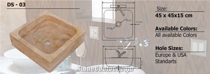 Travertine Square Sink