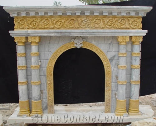 Marble, Granite Fireplace Mantel