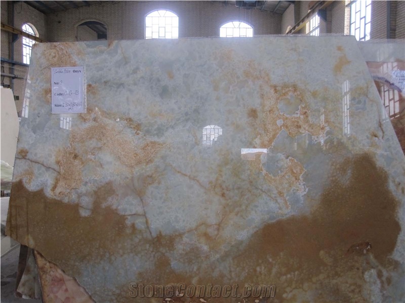 Golden Blue Onyx Slab