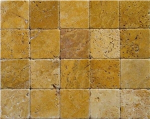 Tumbled Yellow Travertine Mosaic, Dark Yellow Travertine Mosaic Tumbled Yellow Travertine Mosaic, Dark Yellow Travertine Mosaic