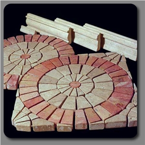 Travertine Mosaic Square Medallion