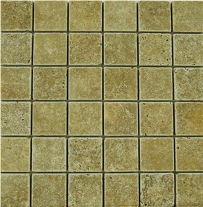Noche Travertine Tumbled Mosaic