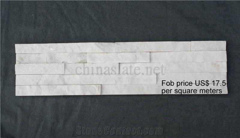 White Quartzite Cultured Stone Ledge