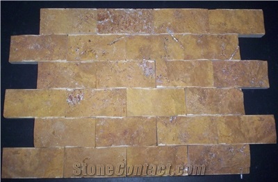 Yellow Travertine Split Face Mosaic