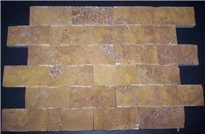 Yellow Travertine Split Face Mosaic