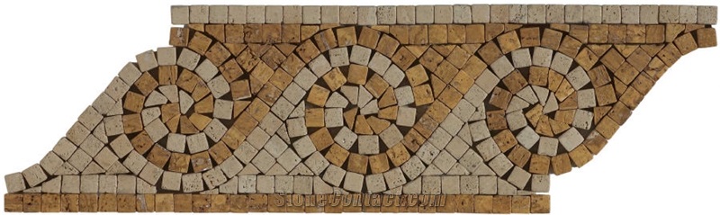 Gold Travertine Border, Yellow Travertine