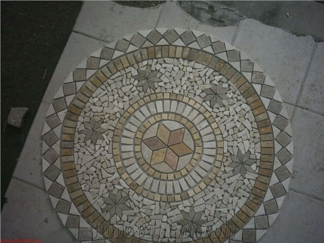 Travertine Mosaic Medallion