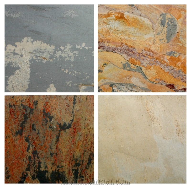 Indian Autumn Slate Slabs & Tiles