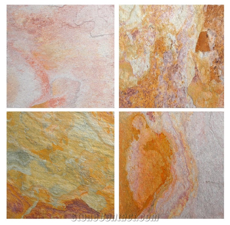 Raja Red Slate Slabs & Tiles, India Red Slate