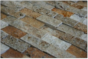 Split Face Mix Travertine Mosaic